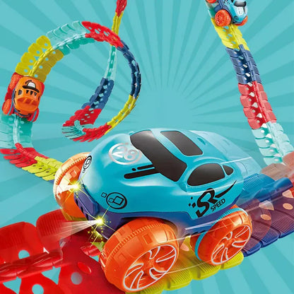 Magnetic Race Track Set for Kids with Self-Driving Car