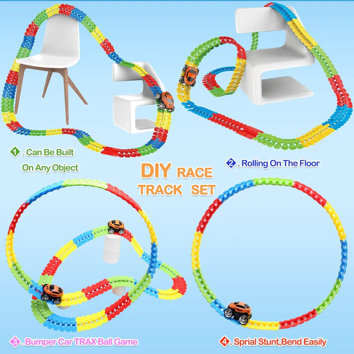 Magnetic Race Track Set for Kids with Self-Driving Car