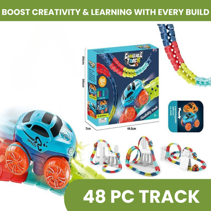 Magnetic Race Track Set for Kids with Self-Driving Car
